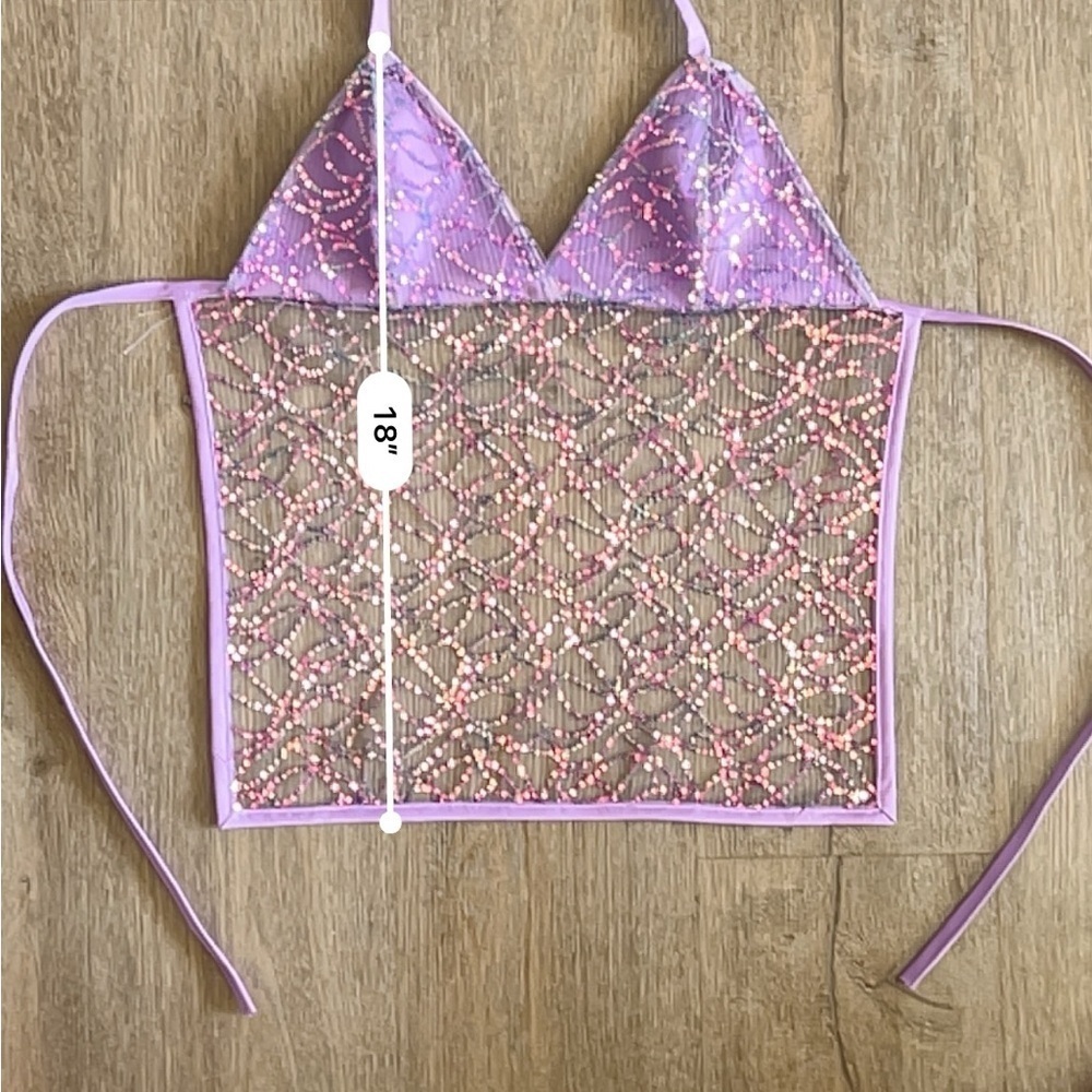 Handmade Y2K Fairycore Mermaid
Embellished Halter Babydoll Vest Top - Purple - Picture 8 of 8